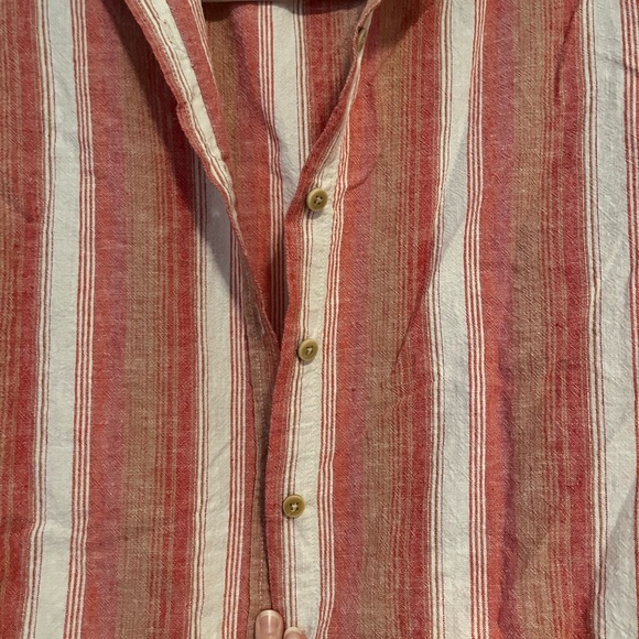 Sonnet James striped linen playsuit pink / red / cream - Picture 5 of 6